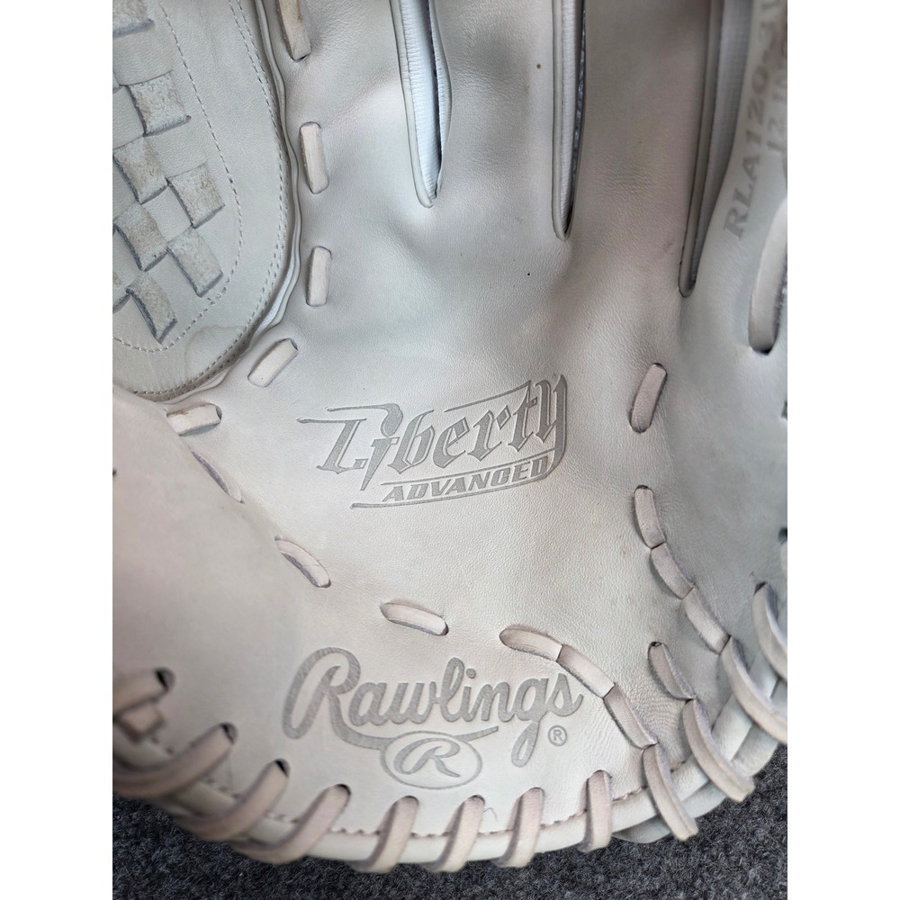 Rawlings Liberty Advanced 12 Inch Softball Glove RLA120-3WSS White Silver - Picture 4 of 6